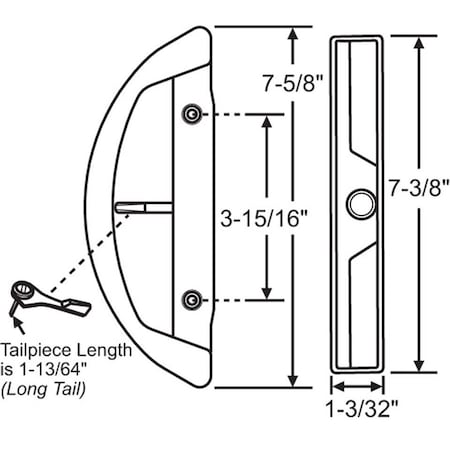 Strybuc Patio Door Handle Set 13-518W